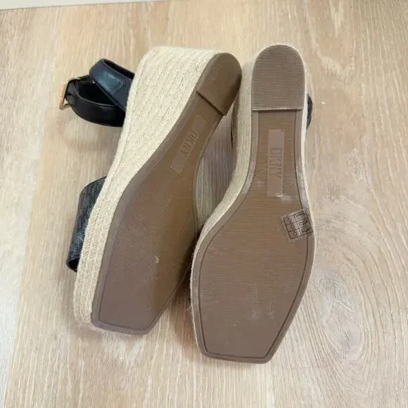 DKNY  Calima Ankle Strap Espadrille Wedges - Size 9.5 - Picture 3 of 6
